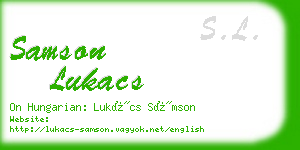 samson lukacs business card